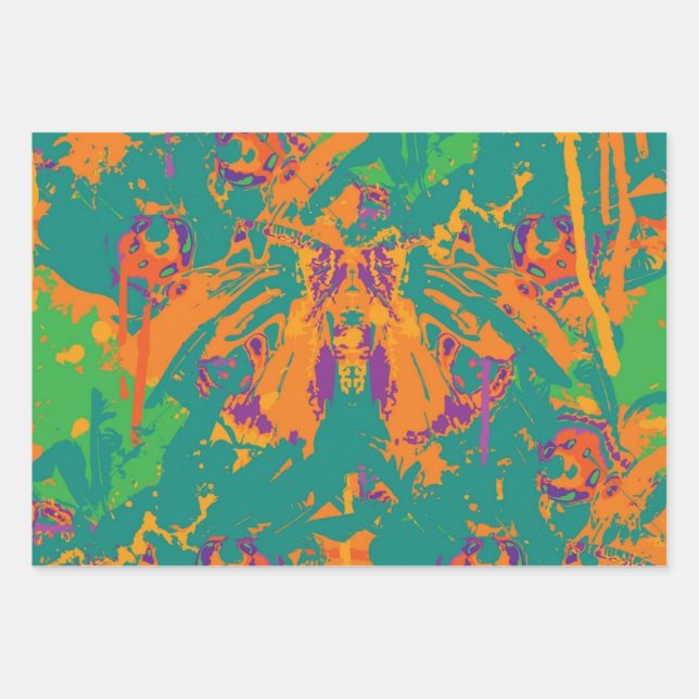 Abstract pattern wrapping paper sheets (Front)