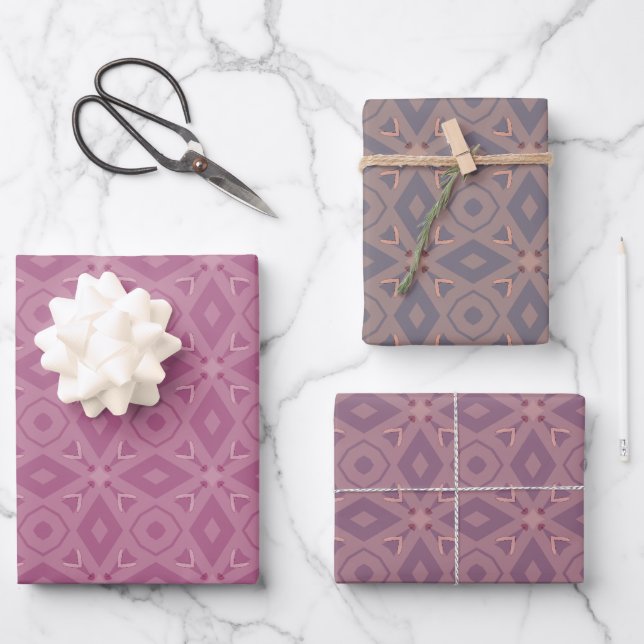 Abstract pattern wrapping paper sheets (Front)