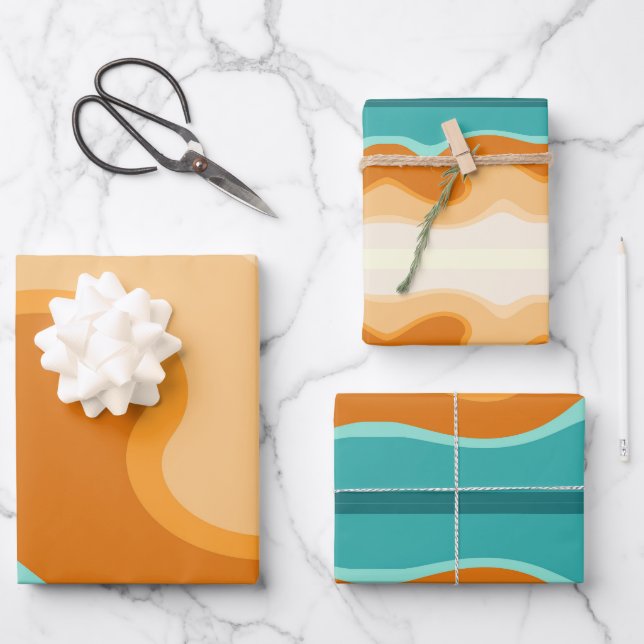 Abstract pattern wrapping paper sheets (Front)