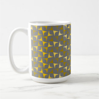 Abstract pattern yellow and grey coffee mug