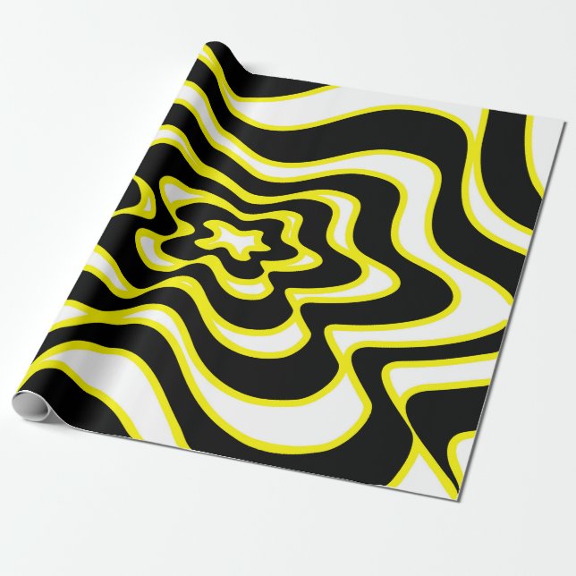 Abstract pattern - yellow wrapping paper (Unrolled)