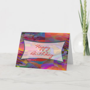 Abstract Pattern & your text Happy Birthday Card