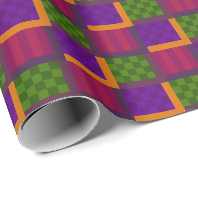 Abstract Patterned Boxes  Wrapping Paper (Roll Corner)