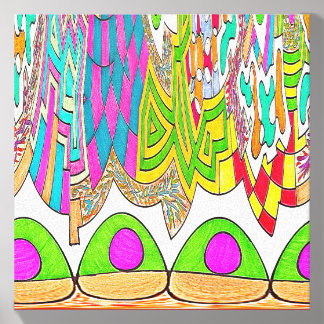 Abstract Patterns and Hills Canvas Photo Tile