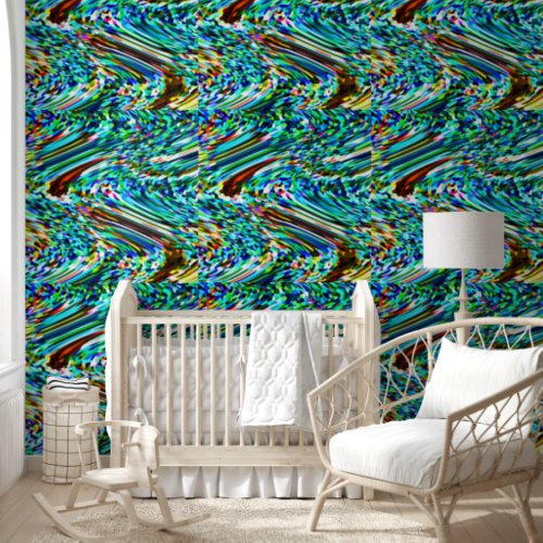 Abstract Patterns Blue Multicolor Boho Colorful Wallpaper
