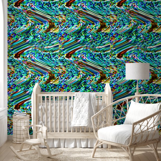 Abstract Patterns Blue Multicolor Boho Colorful Wallpaper (Kids)