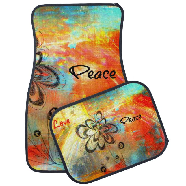 Abstract Peace Car Mat (Set)