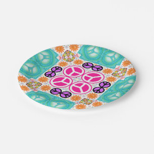 Abstract Peace Paper Plates