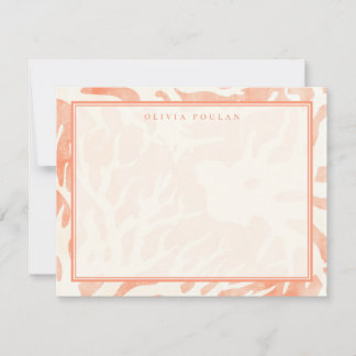 Abstract Peach Coral Note Card