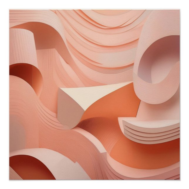 Abstract Peach Curves – Modern Wall Art (Front)