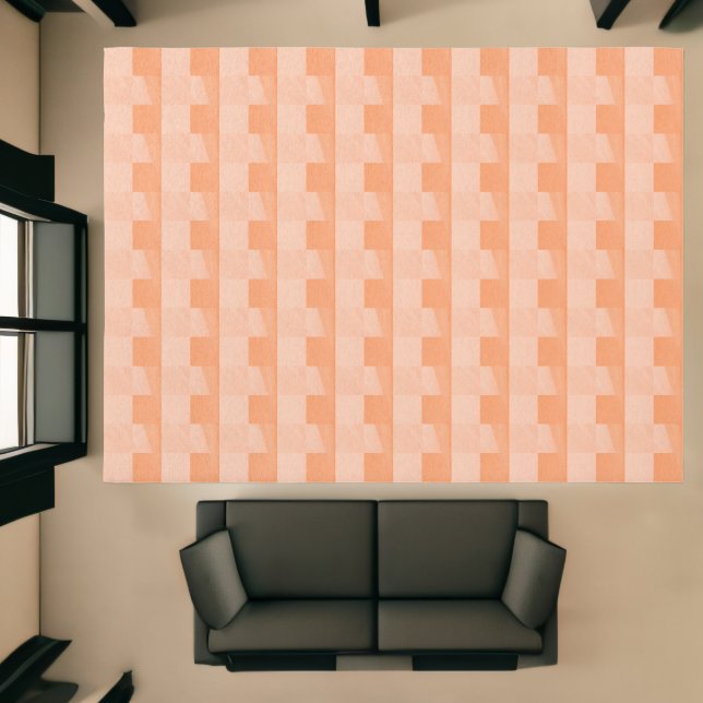 Abstract Peach Fuzz Stacked Squares Area Rug (Insitu (Indoor 1))