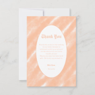 Abstract Peach Fuzz Watercolor Modern Minimalist  Thank You Card