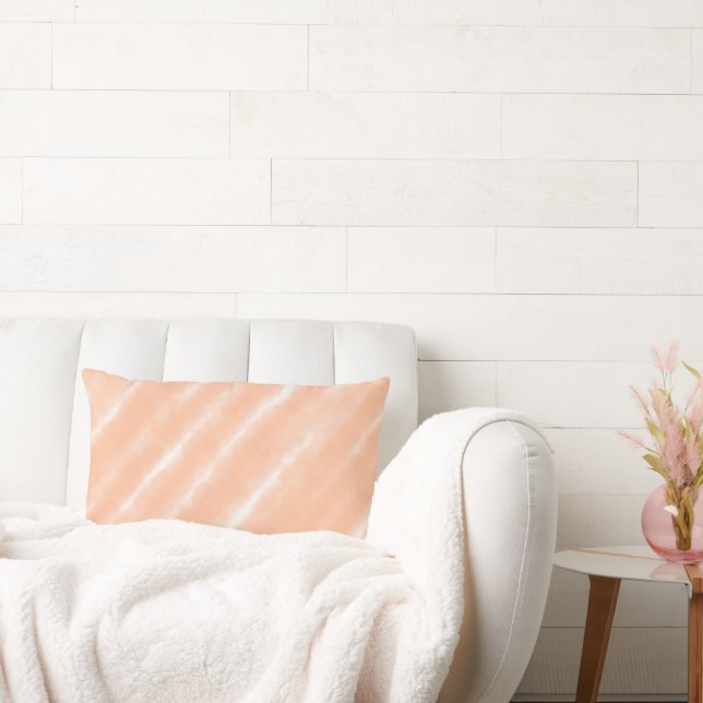 Abstract Peach Fuzz Watercolor Pattern Modern  Lumbar Pillow (Couch)