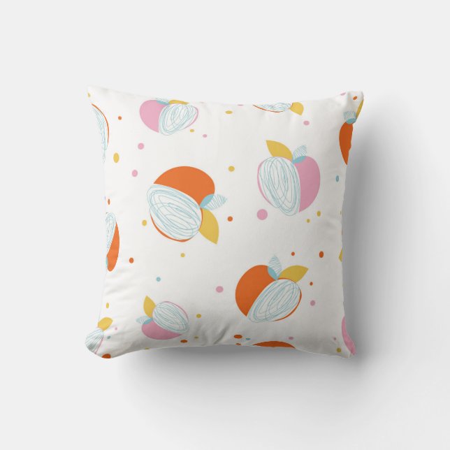 Abstract Peach Harmony Throw Pillow (Front)