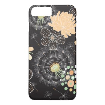 Abstract Peach  Light Green  White Flowers Iphone 8 Plus/7 Plus Case by Case_by_Case at Zazzle