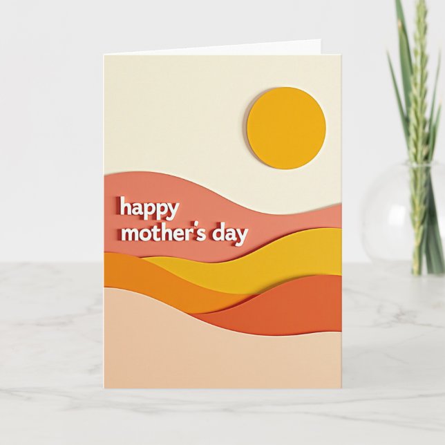 Abstract Peach Mothers Day Card (Front)