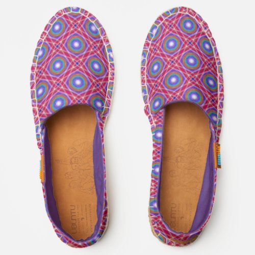 Abstract Peacock Cool Colorful Pink Purple Pattern Espadrilles