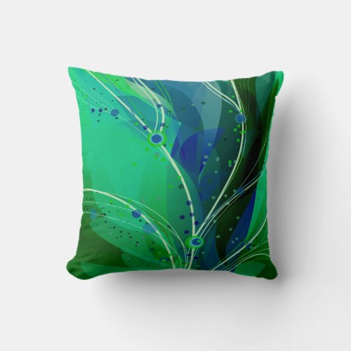 Abstract Peacock designed by Cheryl Daniels Throw Pillow