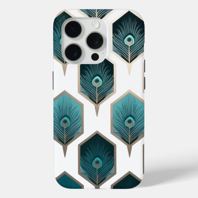 Abstract Peacock Feather Geometric Design  Case-Mate iPhone Case (Back)