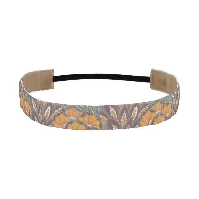 Abstract Peacock Feather Pattern Athletic Headband (Front)