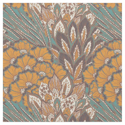 Abstract Peacock Feather Pattern Fabric