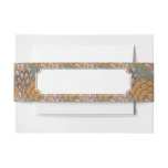Abstract Peacock Feather Pattern Invitation Belly Band