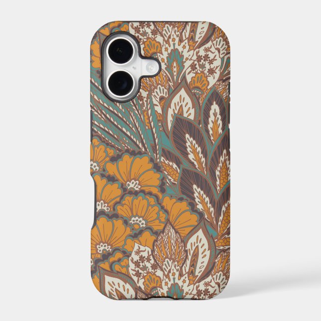 Abstract Peacock Feather Pattern Iphone Case (Back)