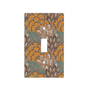 Abstract Peacock Feather Pattern Light Switch Cover