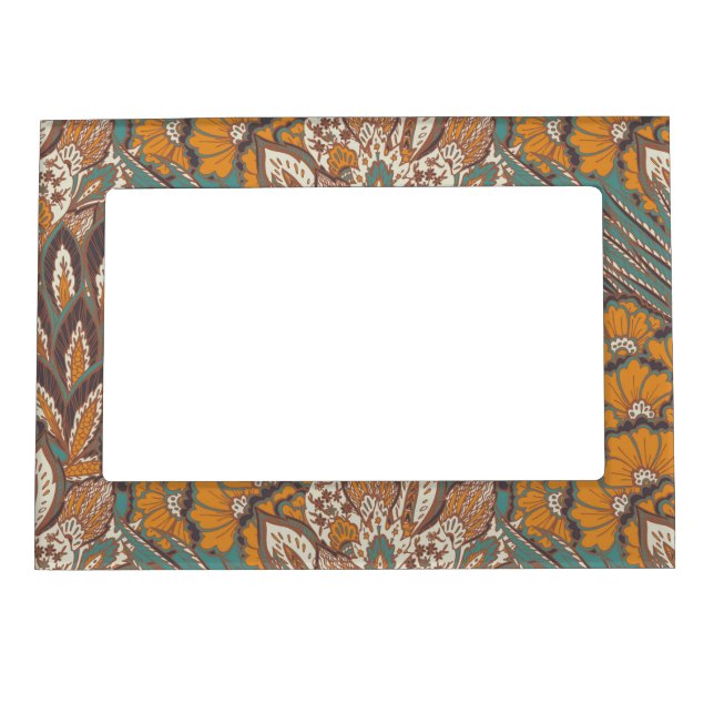 Abstract Peacock Feather Pattern Magnetic Frame (Front)