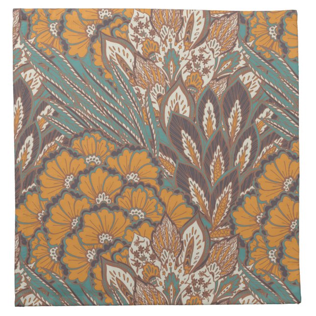 Abstract Peacock Feather Pattern Napkin (Front)