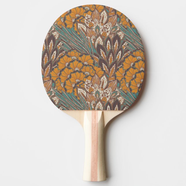 Abstract Peacock Feather Pattern Ping-Pong Paddle (Front)