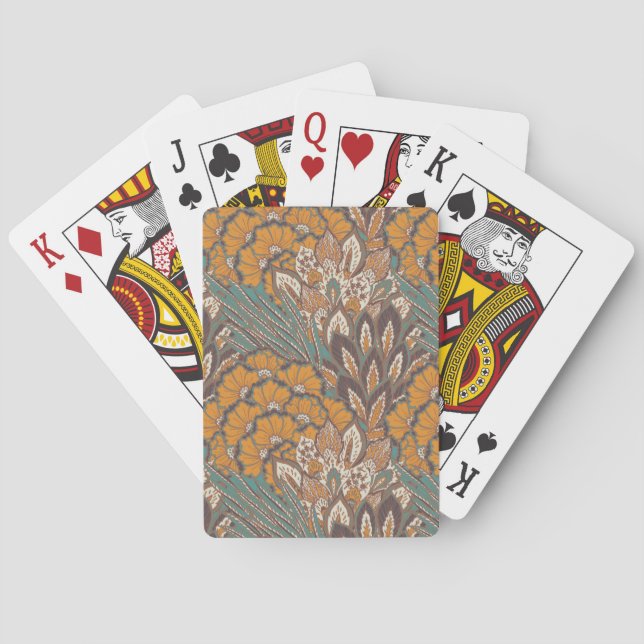 Abstract Peacock Feather Pattern Poker Cards (Back)