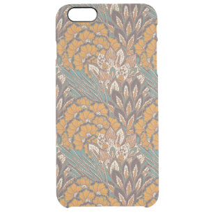 Abstract Peacock Feather Pattern Clear iPhone 6 Plus Case