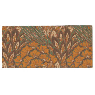 Abstract Peacock Feather Pattern Wood USB Flash Drive