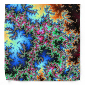 Abstract Peacock Feathers - colorful fractal art Bandana