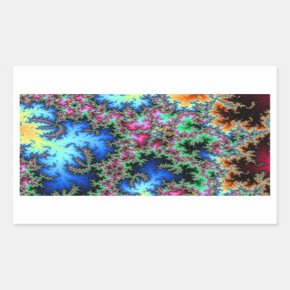 Abstract Peacock Feathers - colorful fractal art Rectangular Sticker