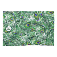 Abstract Peacock Feathers Pattern Monogram