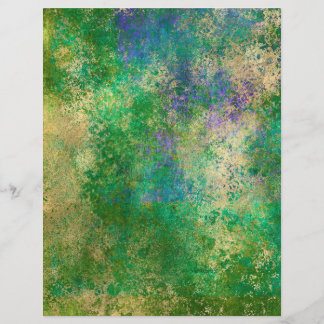 Abstract Peacock Grunge Scrapbook Paper Sheet