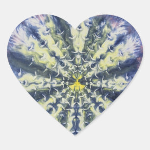 Abstract Peacock Heart Sticker