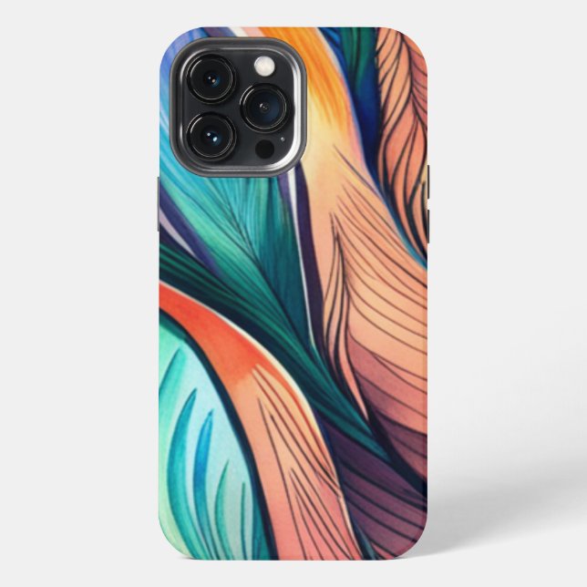 Abstract Peacock Iphone Case (Back)