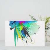 Abstract Peacock Paint Splatters (Standing Front)