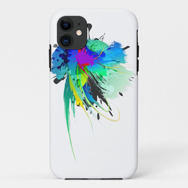 Abstract Peacock Paint Splatters Case-Mate iPhone Case (Back)