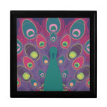 Abstract Peacock Purple Modern Art Gift Box