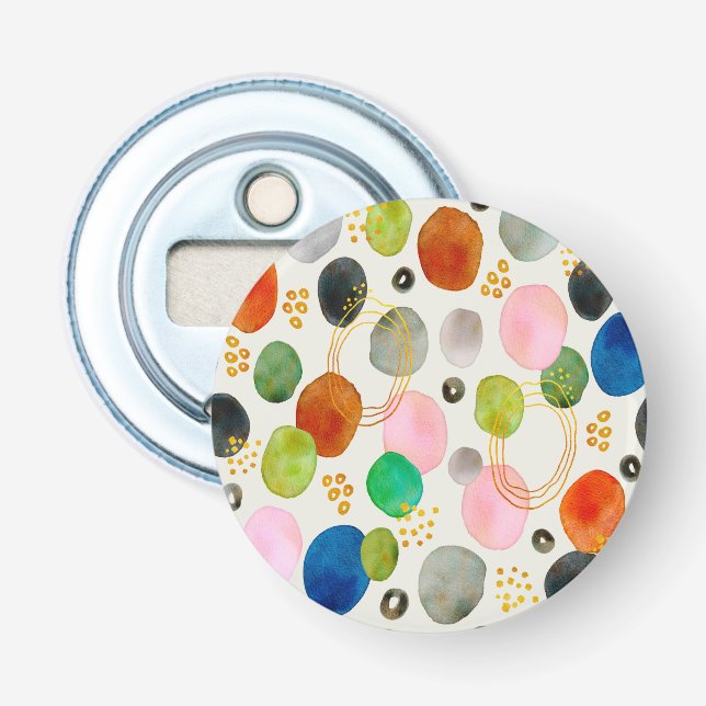 Abstract Pebble Gold Glitter Art Bottle Opener (Front)