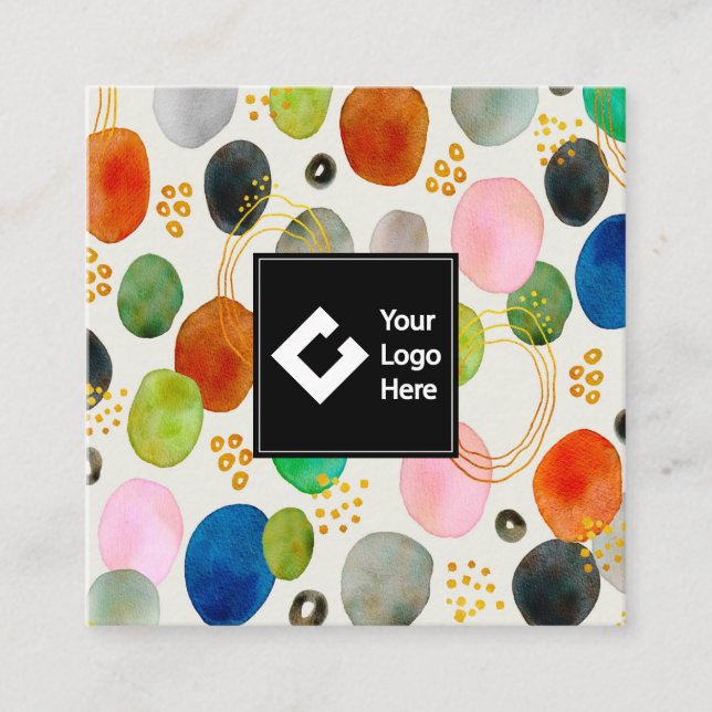 Abstract Pebble Gold Glitter Art Business Card (Front)