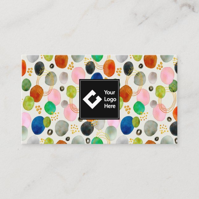 Abstract Pebble Gold Glitter Art Business Card (Front)