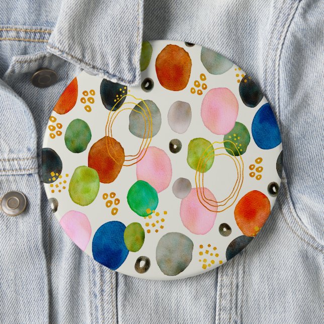 Abstract Pebble Gold Glitter Art Button (In Situ)