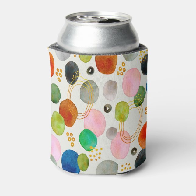 Abstract Pebble Gold Glitter Art Can Cooler (Can Back)