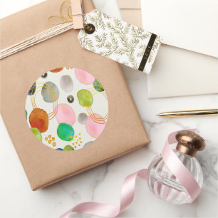 Abstract Pebble Gold Glitter Art Classic Round Sticker