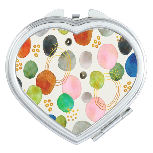 Abstract Pebble Gold Glitter Art Compact Mirror (Front)